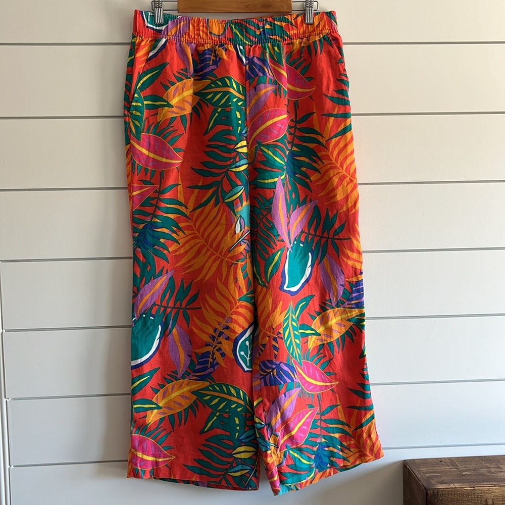 C&C California Colorful Linen Wide Leg Pant